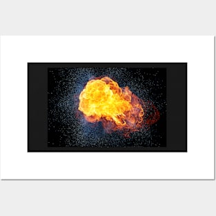 Realistic hot fiery blast explosion Posters and Art